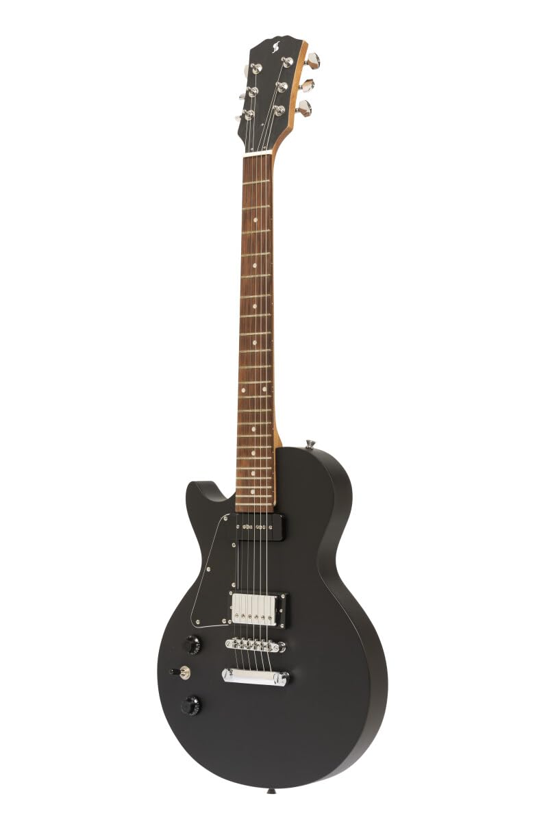 Stagg SEL-HB90 BLK LH Standard Series Left Handed Electric Guitar l Solid Mahogany Body l Flat Top l Black Finish