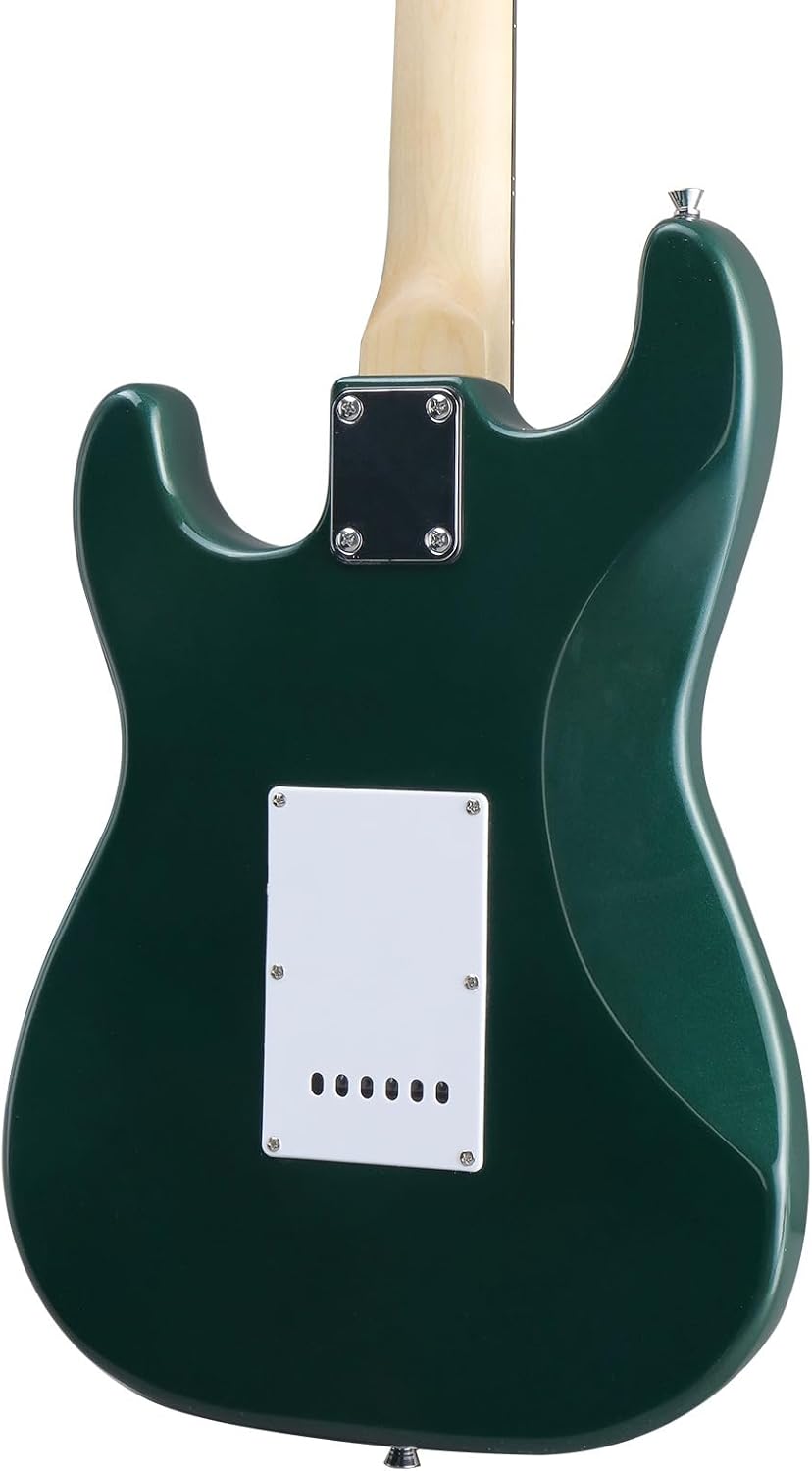 KST Electric Guitar Kit for Beginners, H-S-S Pickups, Green with White Pickguard, Includes 5W Amp, Bag, Strap, Strings, Tremolo - Complete Starter Set, Right Handed