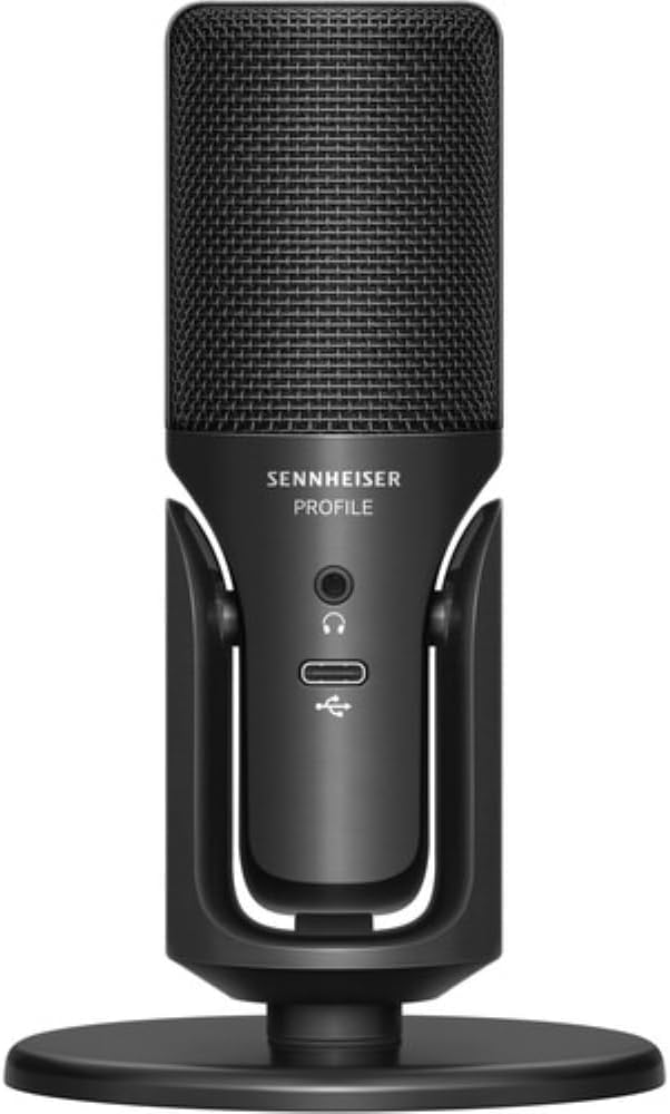 Sennheiser Profile USB Condenser Microphone Streaming Set with Boom Arm Bundled with Wind Screen Pop Filter + Cleaning Cloth (3 Items)