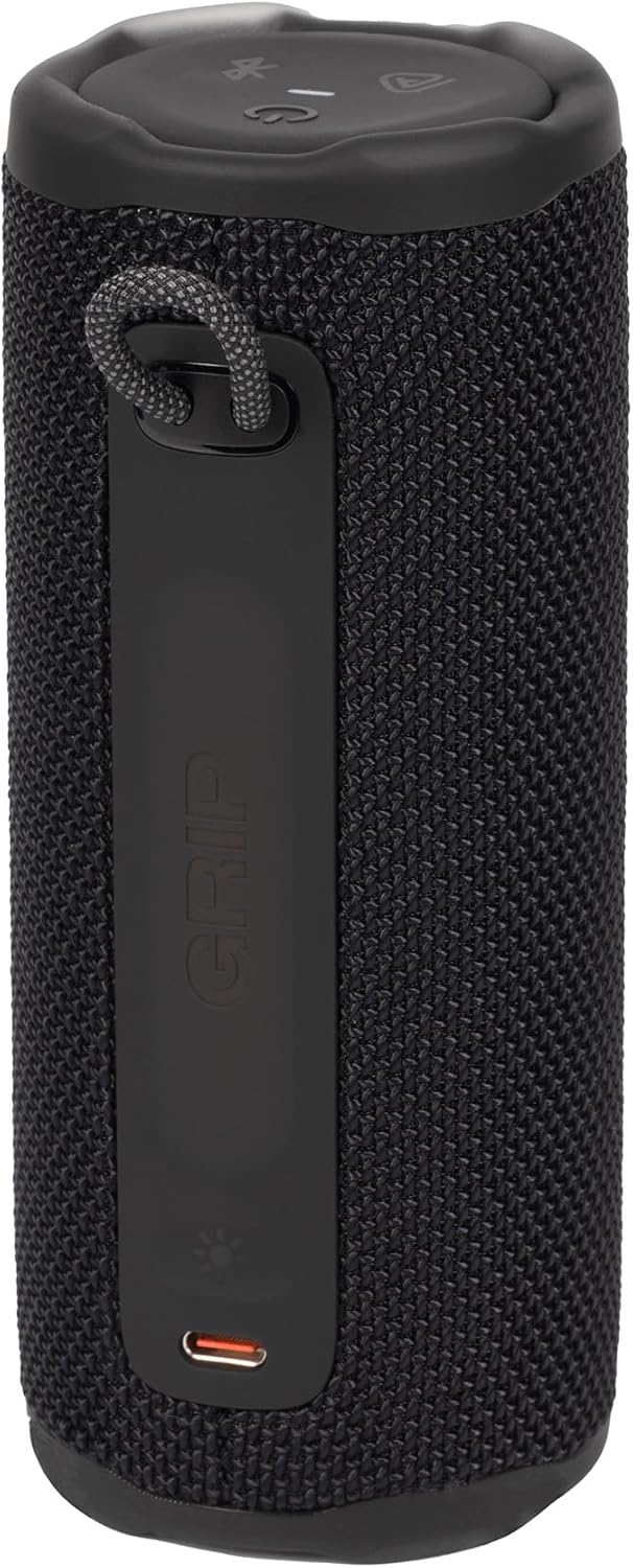JBL Grip Portable Bluetooth Speaker Black (JBLGRIPBK) – IP68 Waterproof & Dustproof | Bluetooth 5.4 | AI Sound Boost | 14-Hour Battery | Includes Carrying Case & Cleaning Cloth