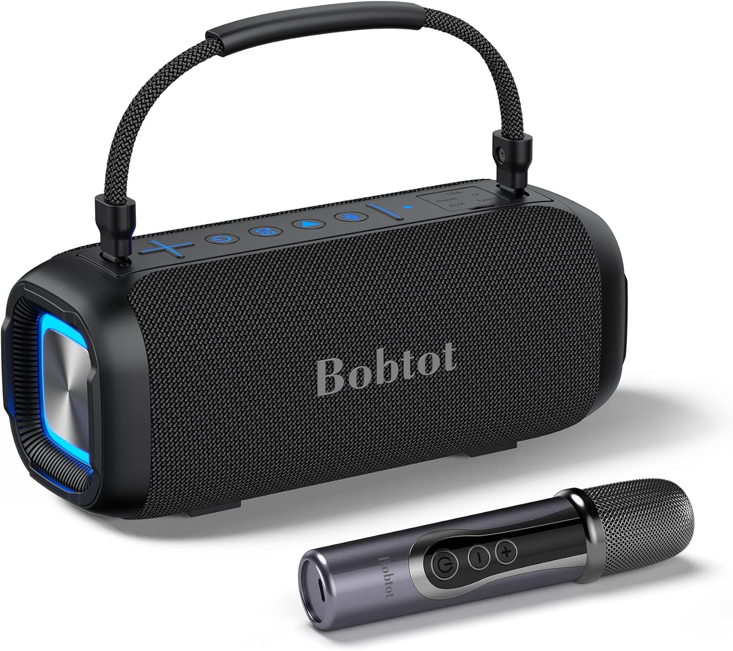 Portable Karaoke Machine for Adults, Speaker with Microphone Wireless, IPX6, Speaker with Lights, Deep Bass, Three Echo Levels,Indoor and Outdoor EQ, Stereo Sound, Supports AUX, TF, USB