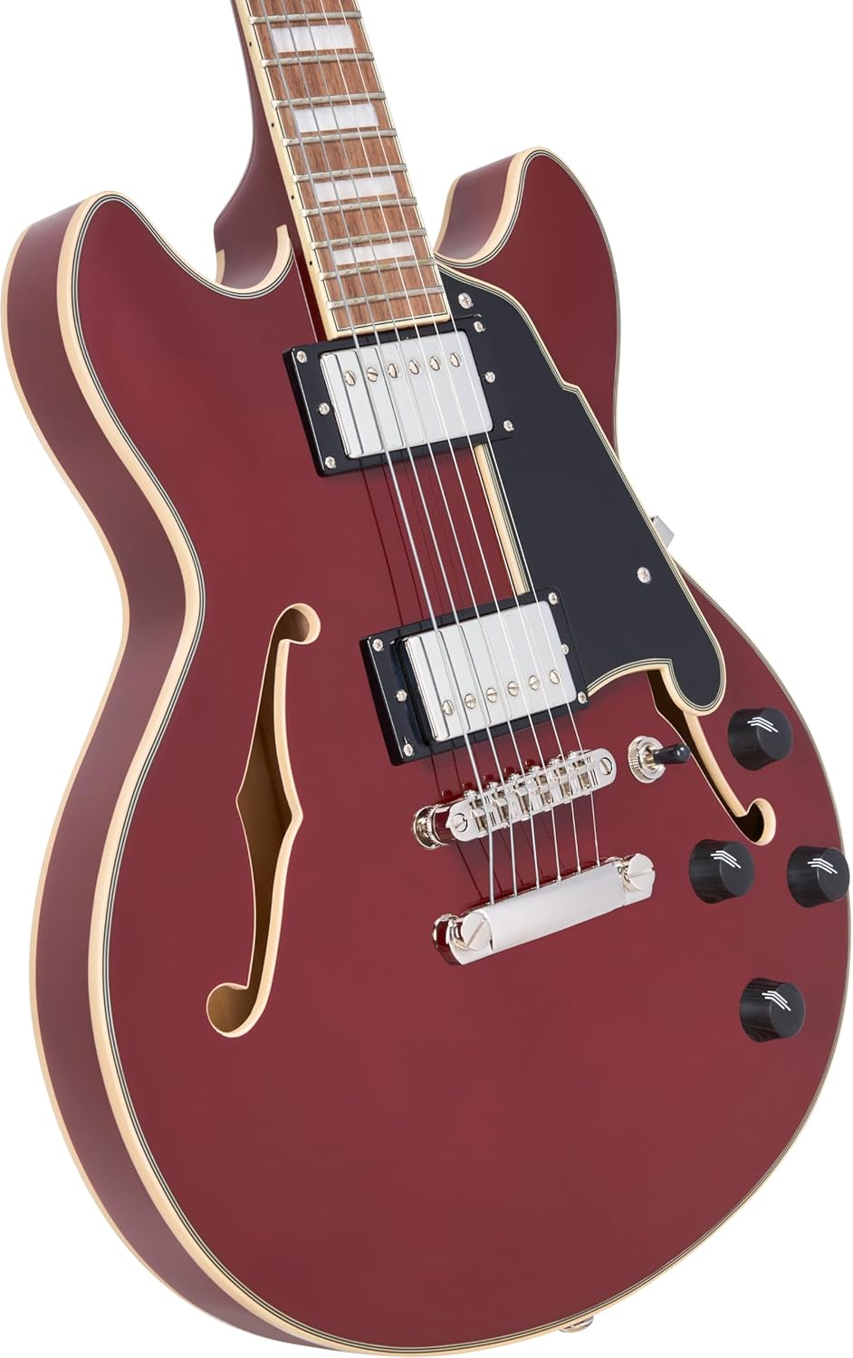 D'Angelico Premier Mini DC Electric Guitar - Burnt Red with Stopbar Tailpiece