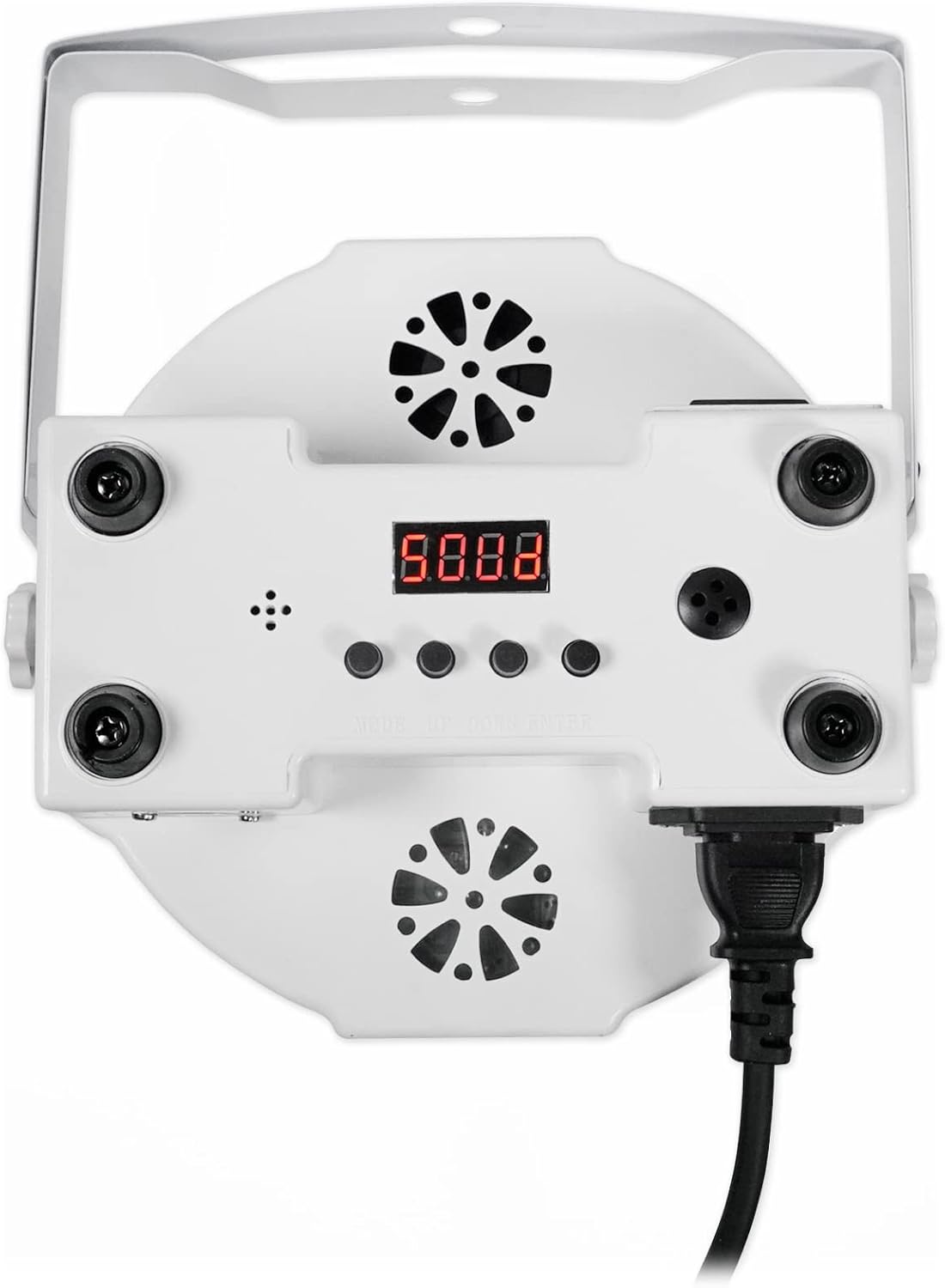 Rockville RockPAR50 WHT Bundle: (24) LED RGB Compact Par Can DJ Club Stage DMX Uplights, ROCKFORCE 384 Channel Light Fog DMX Controller, MIDI, 25-Items
