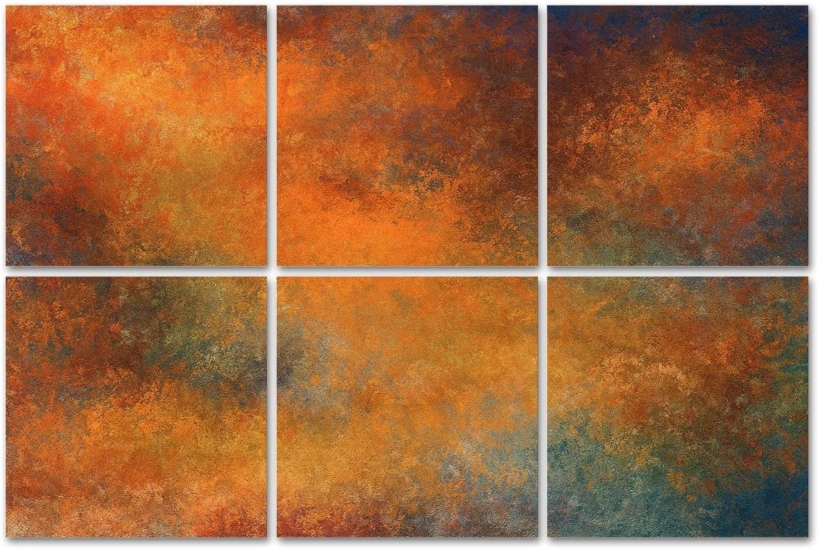 6 Pack Art Acoustic Panels Sound Absorbing Abstract Colorful Swirl Orange Blue Green Hues Vintage Decorative Soundproof Wall Panels Self Adhesive for Recording Studios Office 72