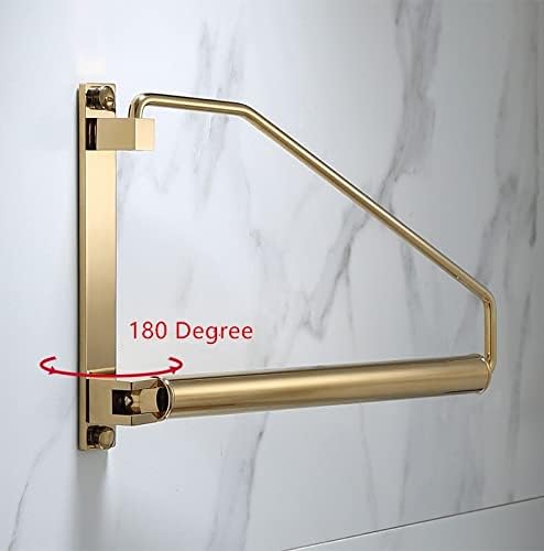 Shower Shelves Wall Clothing Hanger Holder, Brass Gold Clothing Hanger Organizer Rack, Folding Clothes Drying Rack Bathing Accessories (Color : Gold Two pcs)