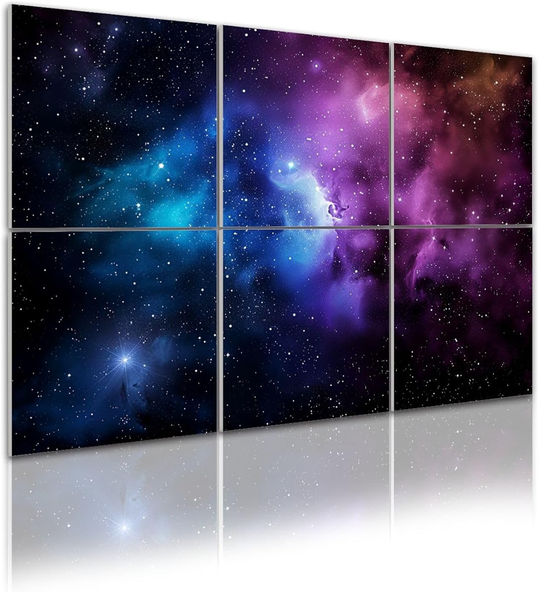 6 Pack Art Acoustic Panels colorful galaxy nebula clouds starlight Sound Absorbing Panel 48