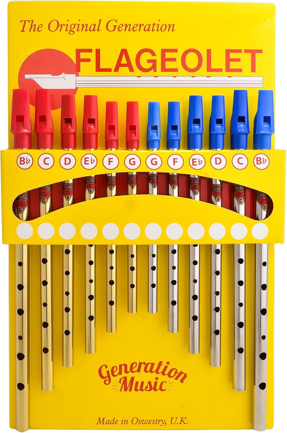 Generation G-17-18 Tin Whistle Master Pack – 12-Pack Variety Set with Instruction Booklet – Brass & Nickel-Plated Whistles for Beginners and Professionals