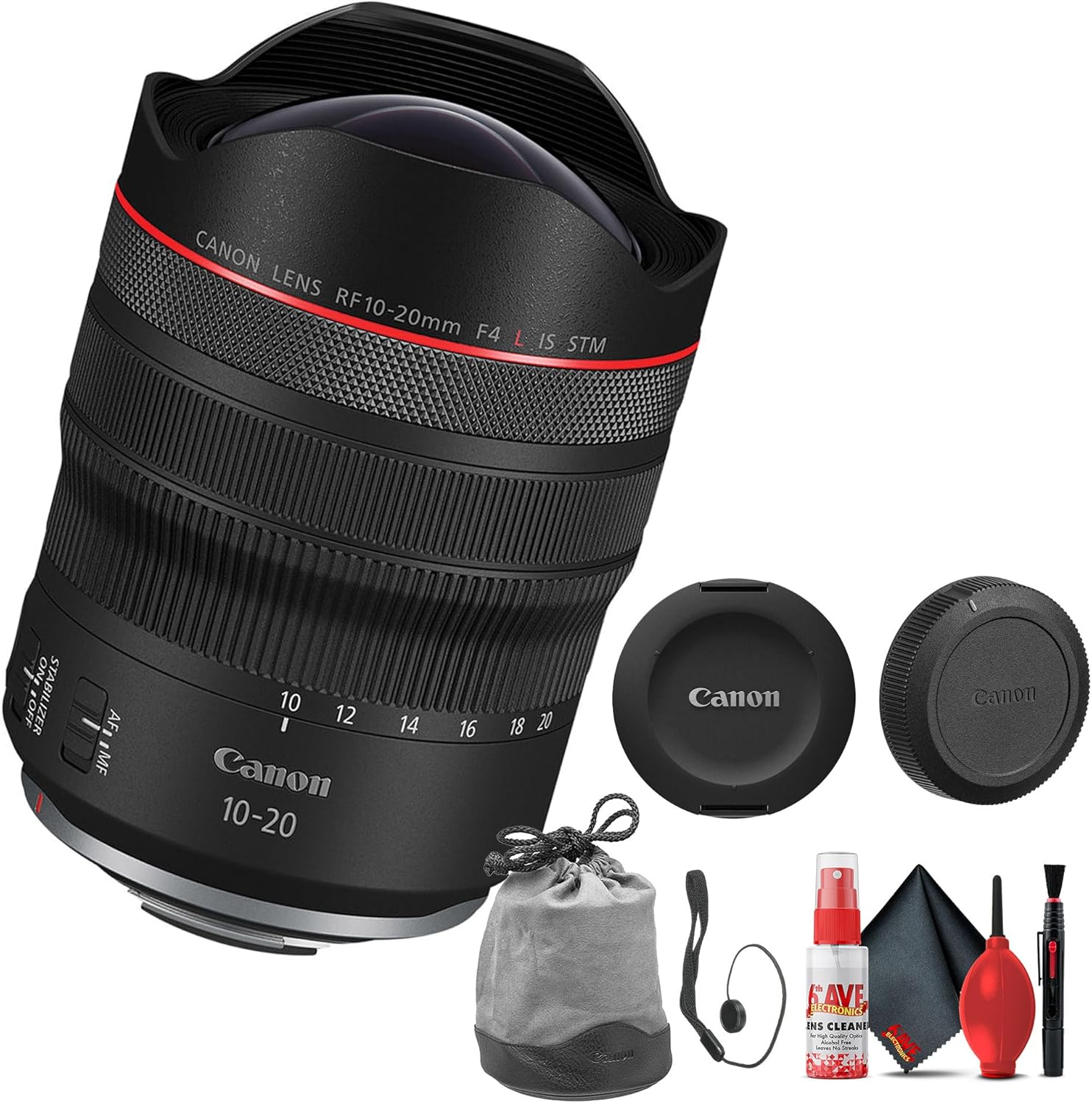 Canon RF 10-20mm f/4 L is STM Lens, Ultra-Wide-Angle Lens, Great for Still Photography & Videography (6182C002) + Cap Keeper + Cleaning Kit (Renewed)