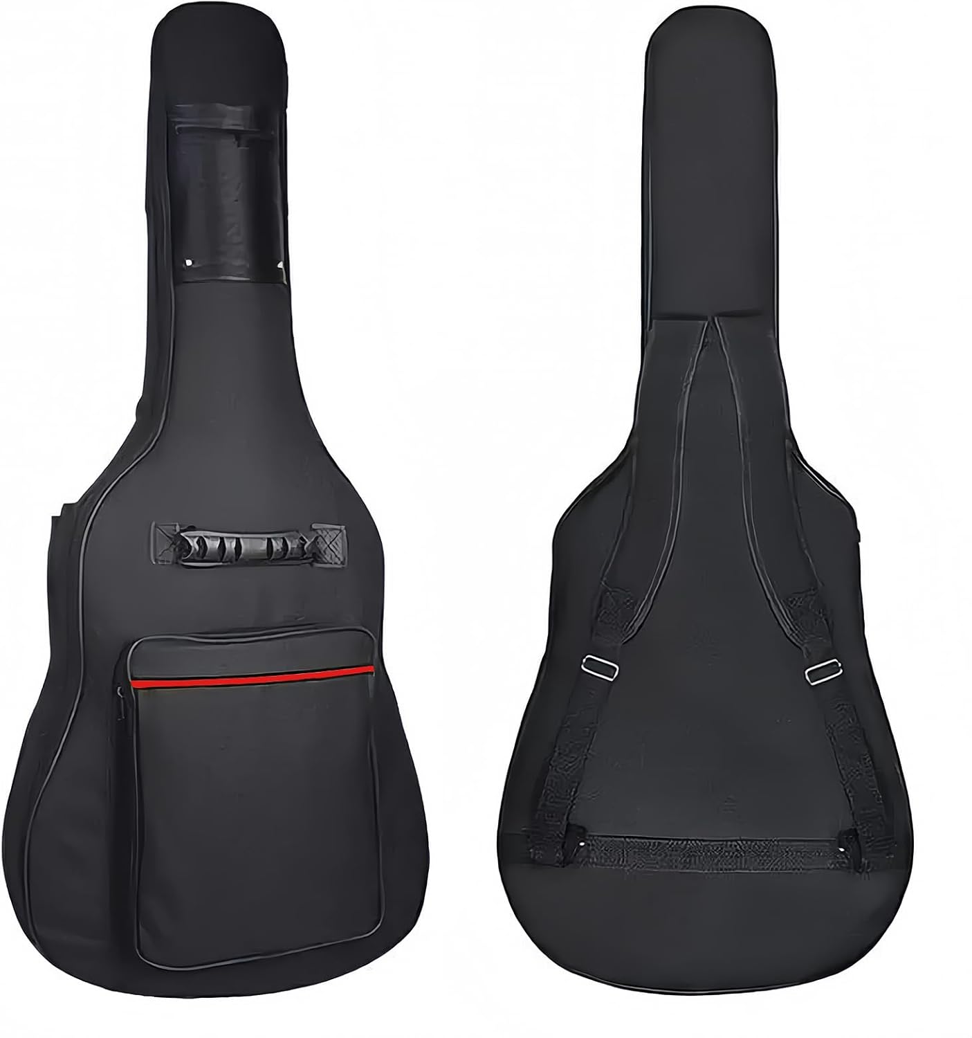 38inch Wood Acoustic Guitar, 6 Steel-String Acoustic Guitar With Guitar Bag, Elementary Tutorial of Folk Guitar for Beginners and Adults. (Black)