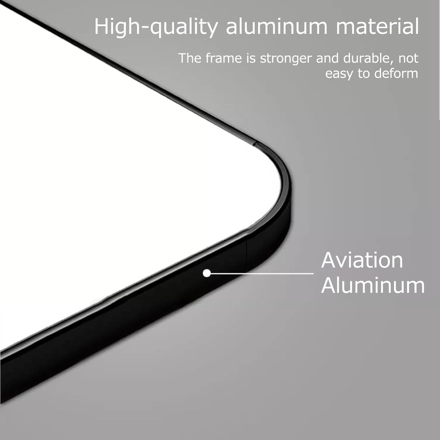 MEULE Upgrade Your Bathroom Modern Industrial Wall Mount Mirror - Brush Metal Frame, Rounded Corners, and Premium Glass 75×120cm B