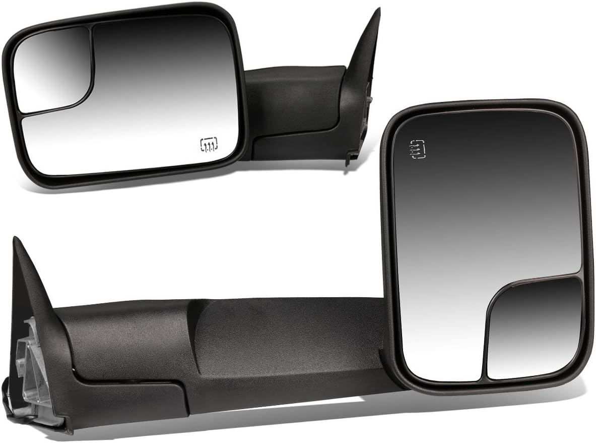 DNA MOTORING TWM-011-T111-BK Pair Powered+Heated Towing Mirrors Compatible with 94-97 Ram 1500 2500 3500, Black