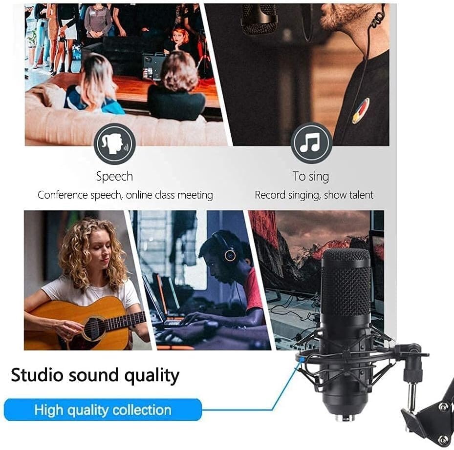 Microphone Computer Studio Microphone Live Recording Vocal Microphone for PC Soundcard