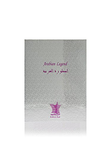 Arabian Oud Arabian Legend silver 100 ml 3.4 Oz Fragrance for Men | Eau de Parfum | blackberry, saffron, citrus, oud, sandalwood, cedarwood and musk | Smoked and Fresh Scent.