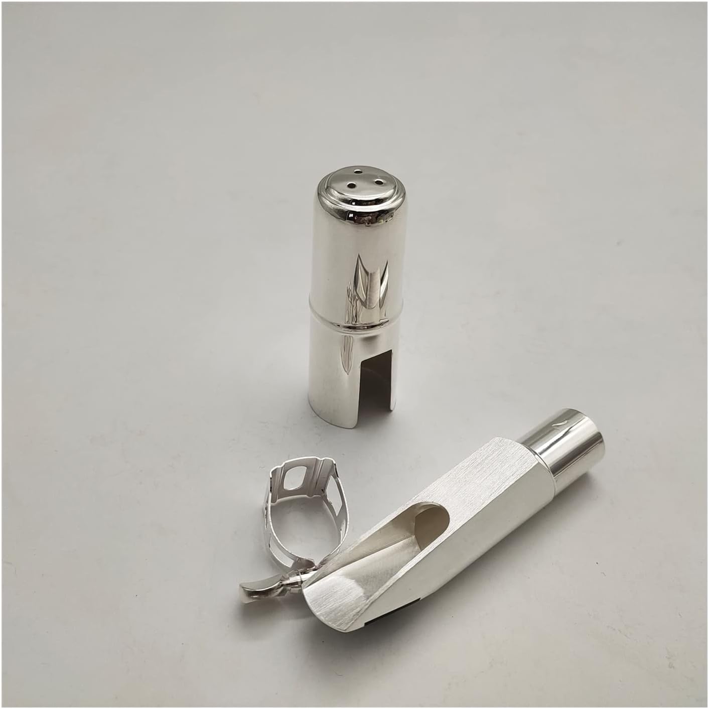 Sax Replacemen Set Professional Saxophone Mouthpiece for Alto Tenor Saxophone Accessories Sliver Gold Plated Woodwind Instrument Saxophone Accessories (Color : Tenor Sliver 8)