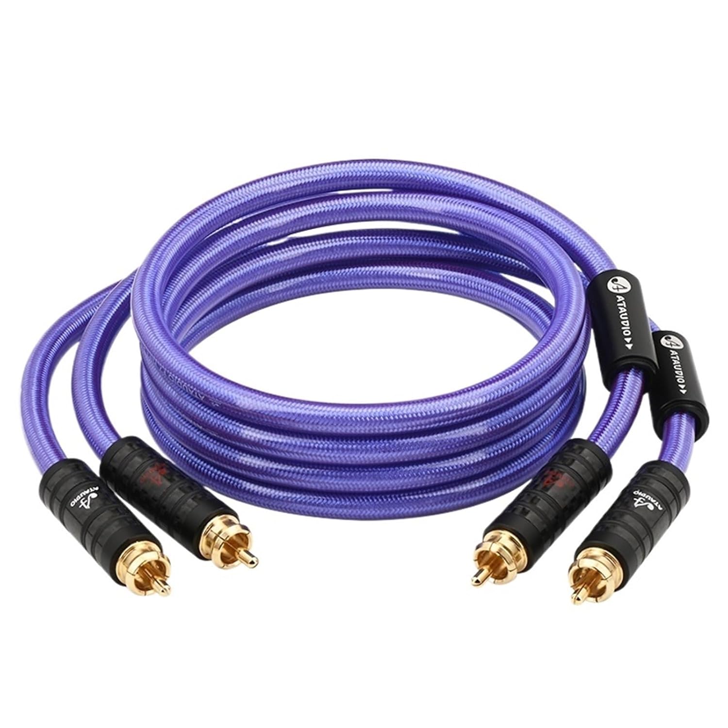 Silver-Plated 2RCA Cable OCC Audio Wire HiFi RCA Male to Male Cable for Amplifier DAC TV(1.5m)