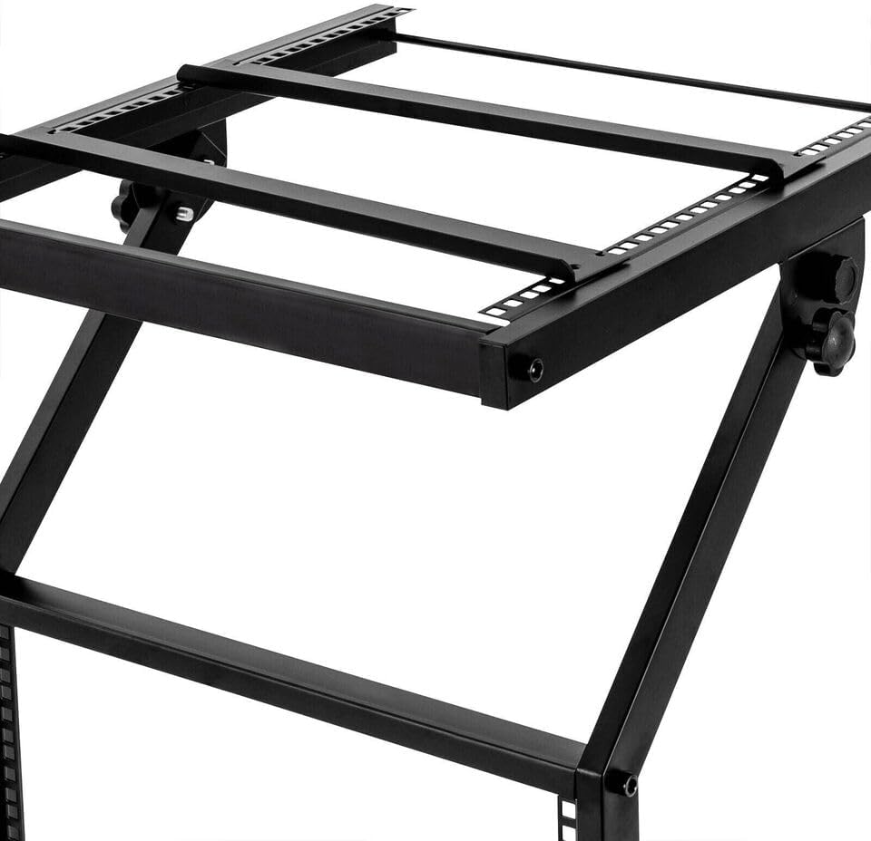 12U DJ Mixer Stand Stage Cart & Adjustable Rack Mount Studio Equipment DJ Rolling With Wheel,Pro Audio Recording Cabinet Perfect for Office Home Stage or Studio Music Show