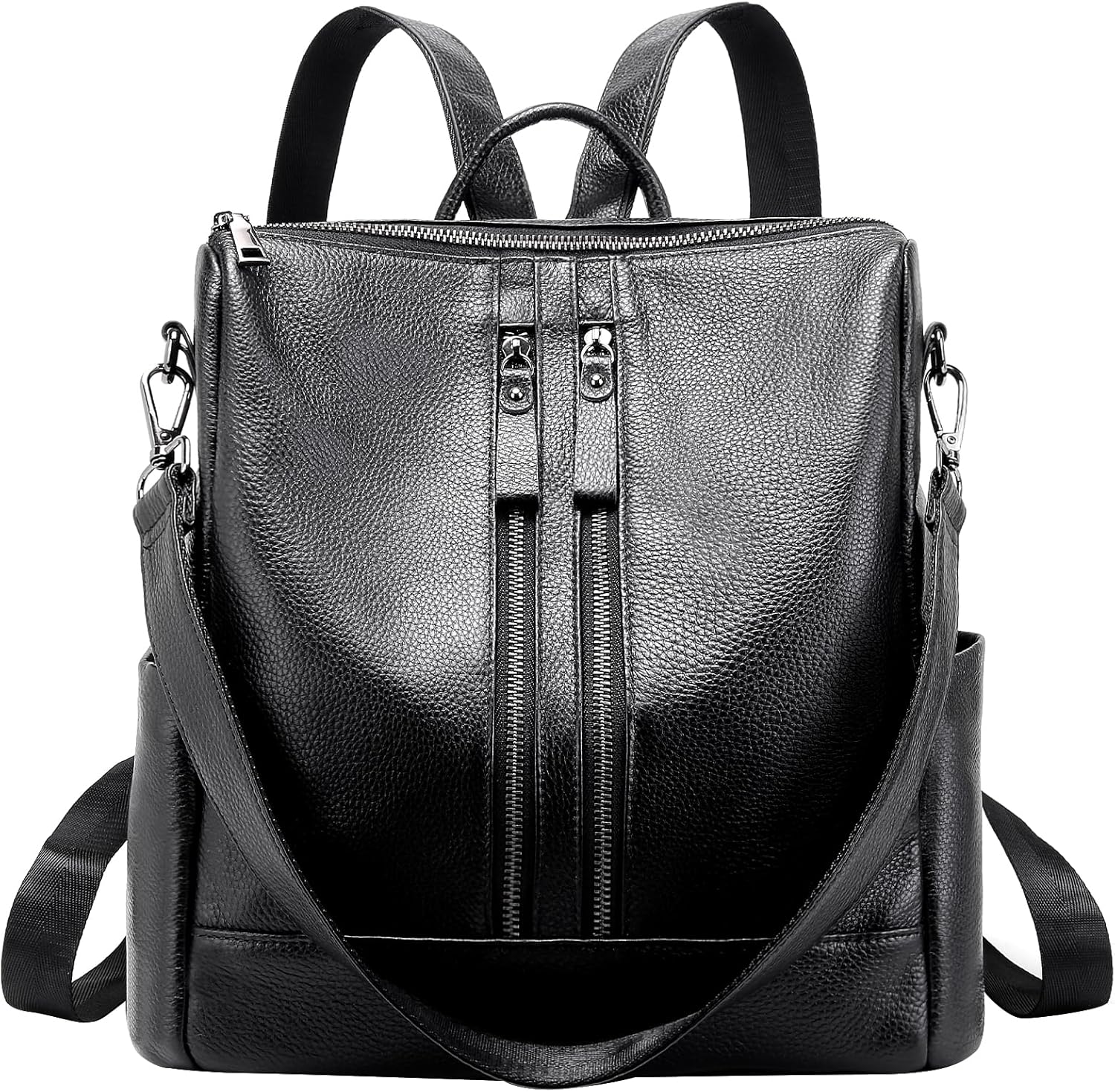 Genuine Leather Backpack Purse for Women: Fashion Ladies Convertible Backpack Designer Shoulder Handbag for Travel