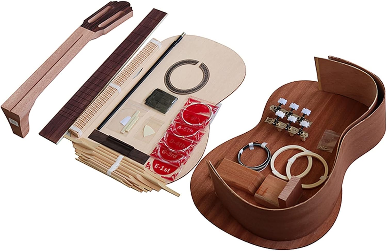 Classical Guitar Plywood DIY Production Combination Accessories Full Set of Guitar Production Material Combination Accessories Unfinished Guitar Body (Color : 2)