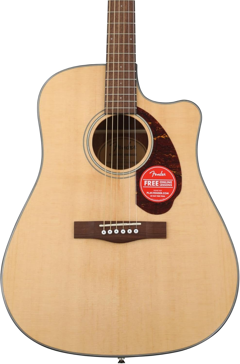 Fender CD-140SCE Dreadnought Acoustic-Electric Guitar, Cutaway Design, Built-In Electronics, Solid Spruce Top, Fishman Pickup/Preamp System, Includes Tuner, Strap, and Case - Natural Finish