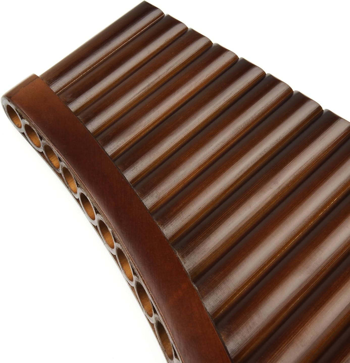22 Pipes C Key Pan Flute Chinese Traditional Musical Instrument Brown Pan Pipes Easy to Learn (with PU bag)
