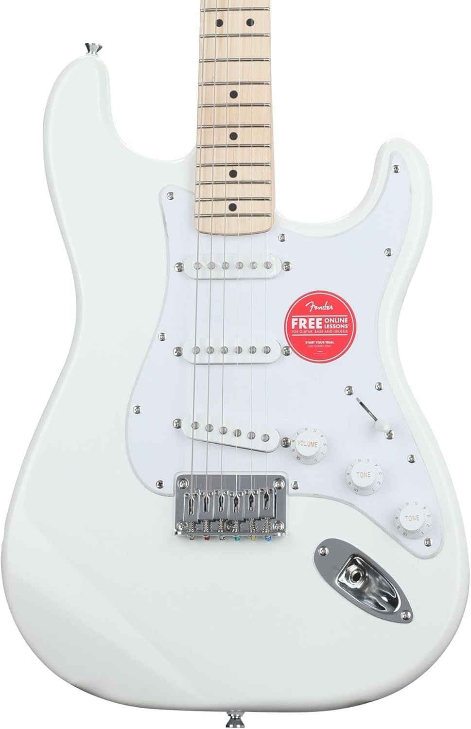 Fender Squier Sonic Stratocaster HT Electric Guitar, Arctic White, Includes Tuner and Strap