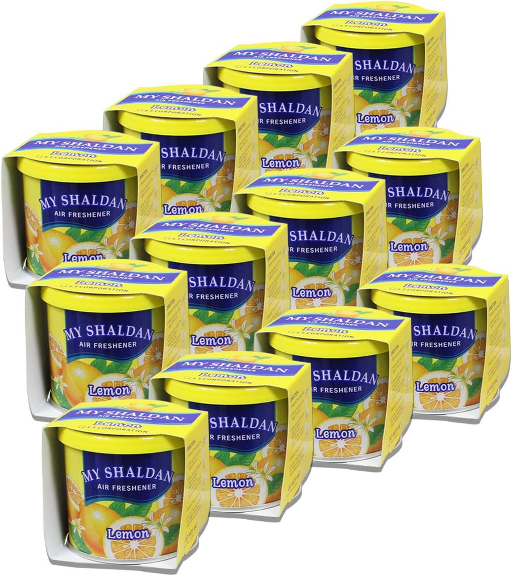 Pack of 12 My Shaldan Japanese Car Cup-Holder Natural Air Freshener Cans (Lemon Scented)