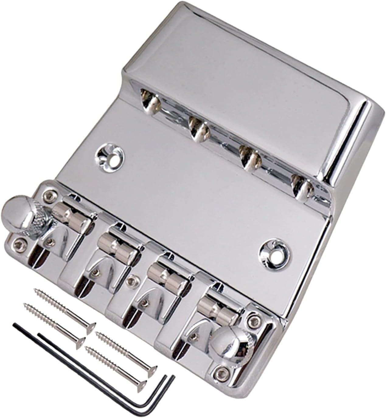 4 String Hard Tail Hardtail Fixed Bass Guitar Bridge Bass Parts Accessory Adjuatable and Detachsble Electric Guitar Bridge