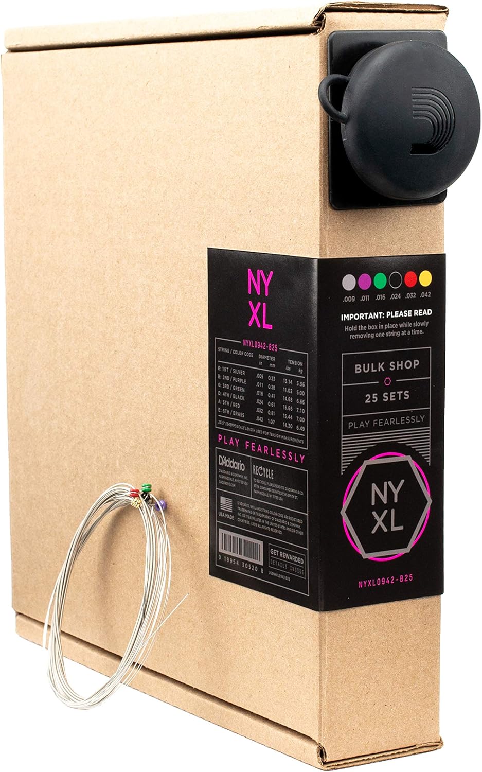 D'Addario Electric Guitar Strings, NYXL Nickel Plated, NYXL0942-B25, Super Light Gauge 09-42, 6-String Set, Pack of 25