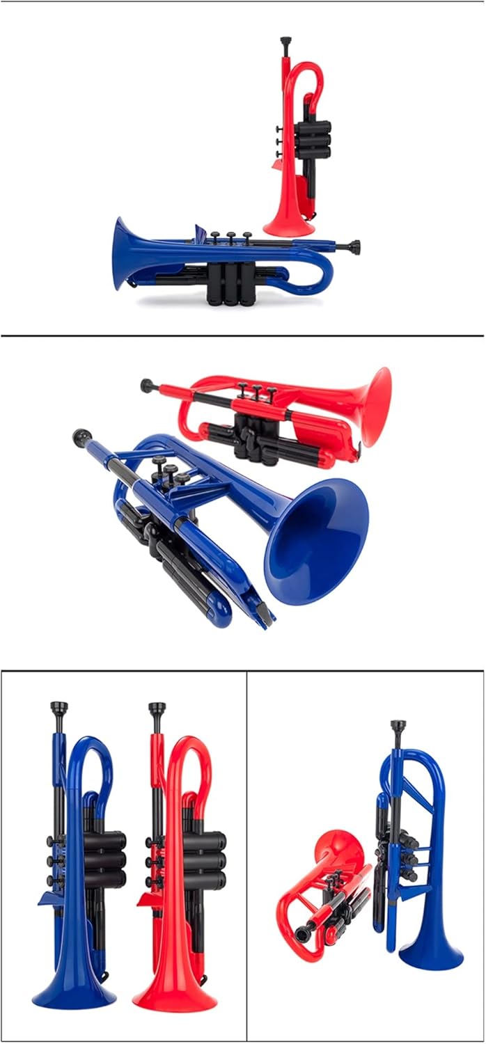 Trumpets Beginner Plastic Cornet Small Brass Musical Instrument B Flat Short Number Beginner Grade Examination Performance Trumpet Set (Color : Red)