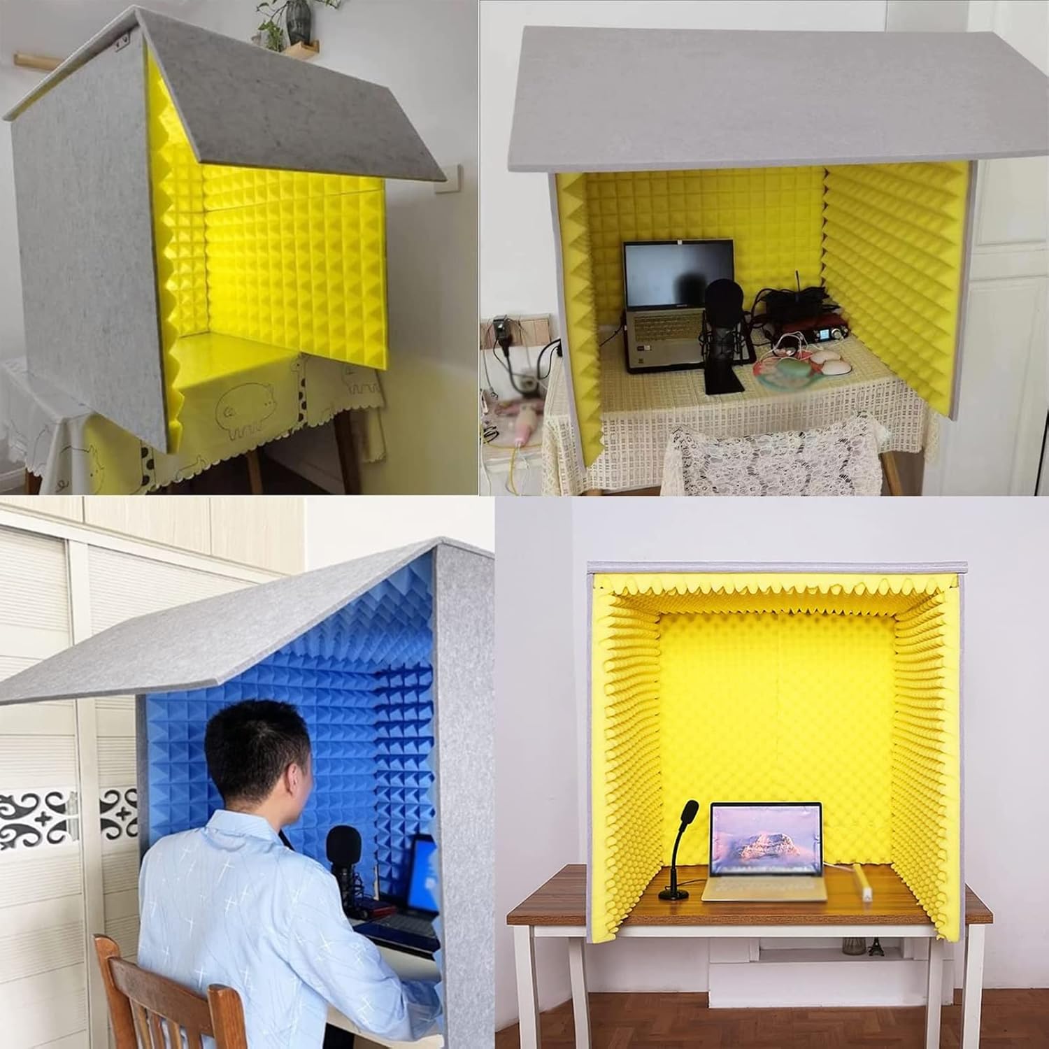 Portable Sound Recording Vocal Booth Box,Desktop Soundproof Cover,Isolation Booth,Sound Absorbing Shield,sound Proof Foam Panels To Filter Vocal,studio Booth,isolation Booth,portable Recording Studio