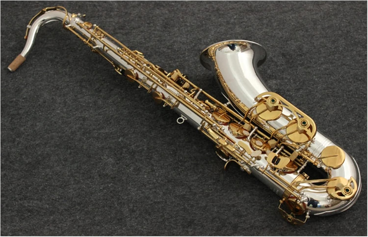 Tenor Saxophone Bb Tone Nickel Silver Plated Tube Gold Key Sax Musical Instruments with Case Mouthpiece Gloves Student Saxophone