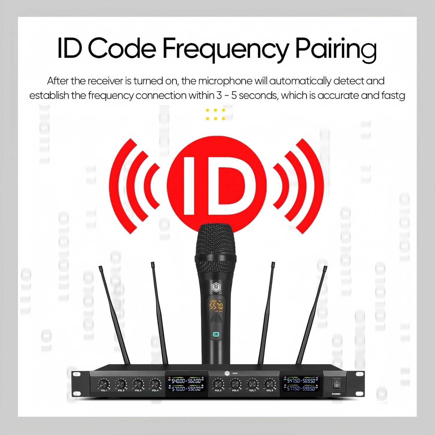 W IN-MIX UHF Wireless Microphones System with 4 Cordless Handheld and 4 Headset/Lavalier Lapel Mics, Bodypack Transmitter, Receiver, 165ft Range for Singing Karaoke Church Party