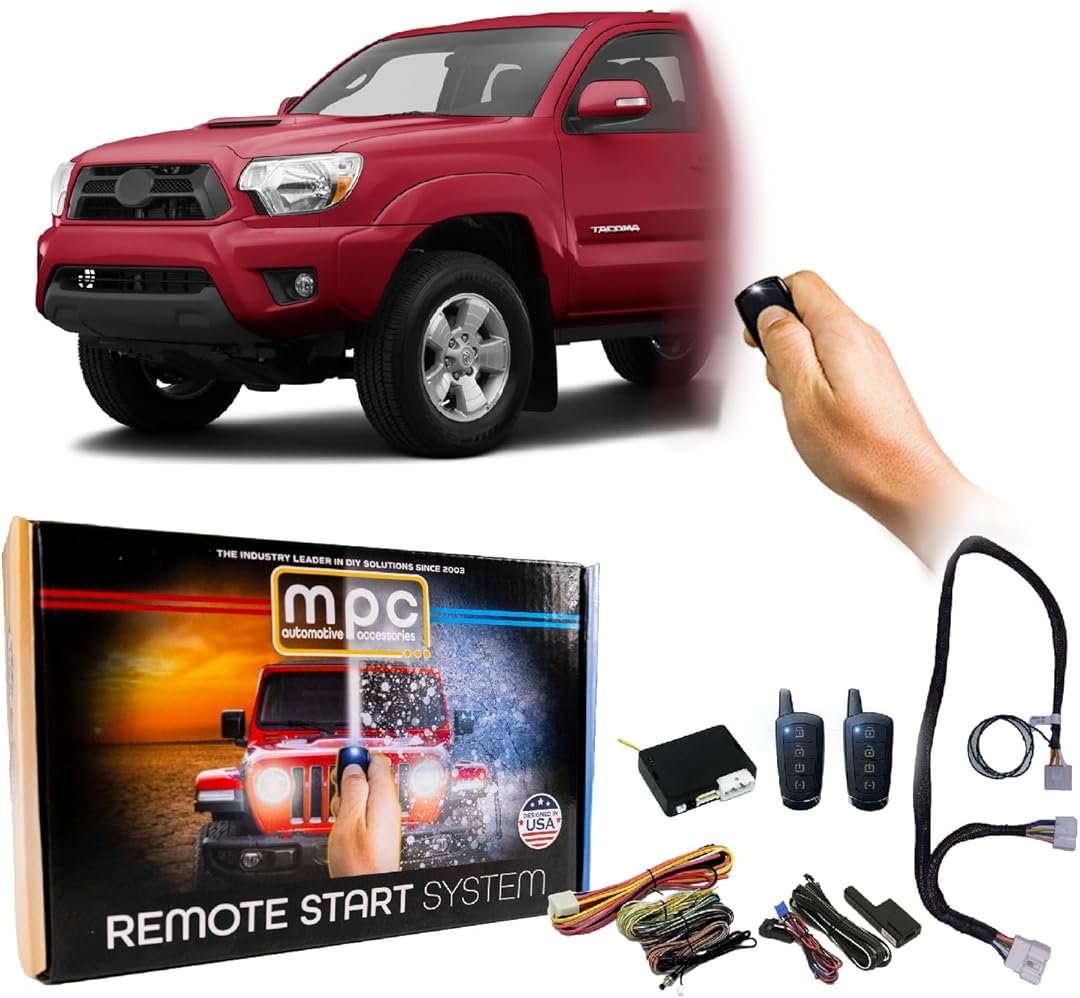 MPC Complete 2-Way Remote Start Kit Compatible with Toyota Tacoma 2010-2015 G-Key - with T-Harness - Firmware Preloaded - Includes (2) Extended Range 4-Button 2-Way Remotes - Up to 3,000 ft