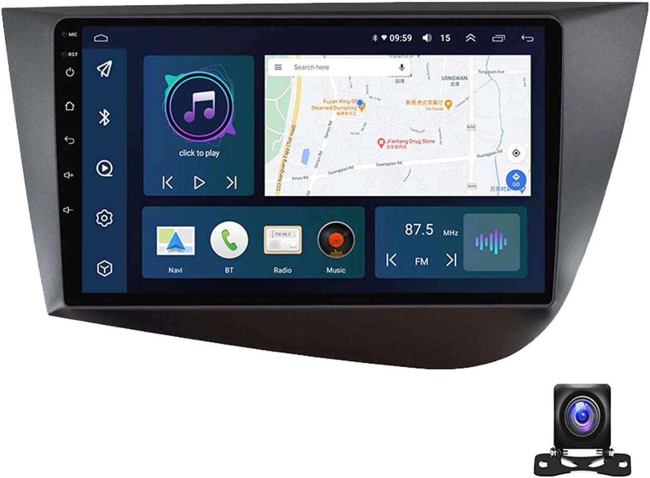 Android 11 Car Stereo 9 Inch Touchscreen for Seat Leon 2005~2012 Compatible with Carplay/Android Auto/DSP, Car Stereo with Bluetooth MP5 Player, 720P Backup Camera, FM Car Radio,Y4s 8g+128g