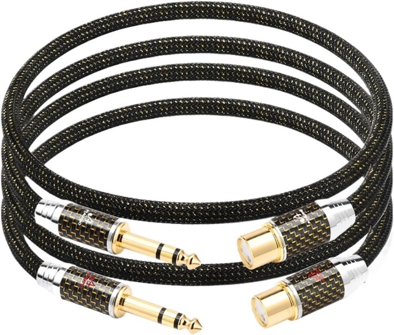 6.5mm Audio Cable OCC Gold-plated Core 6.35mm TRS to XLR Male&Female Adapter for Mixer Speaker(1pair 6.5 to XLR F,5m)