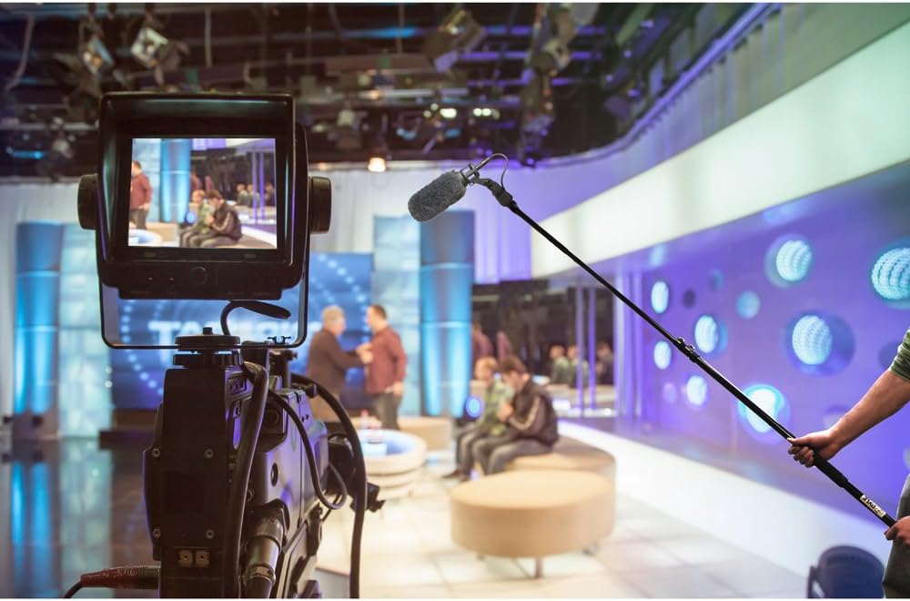 Pyle Microphone Boom Pole - Extending Mic Boom Fish Pole for Shotgun Mics with Adjustable Length - 11.5’ ft. (PMKSB12),Black