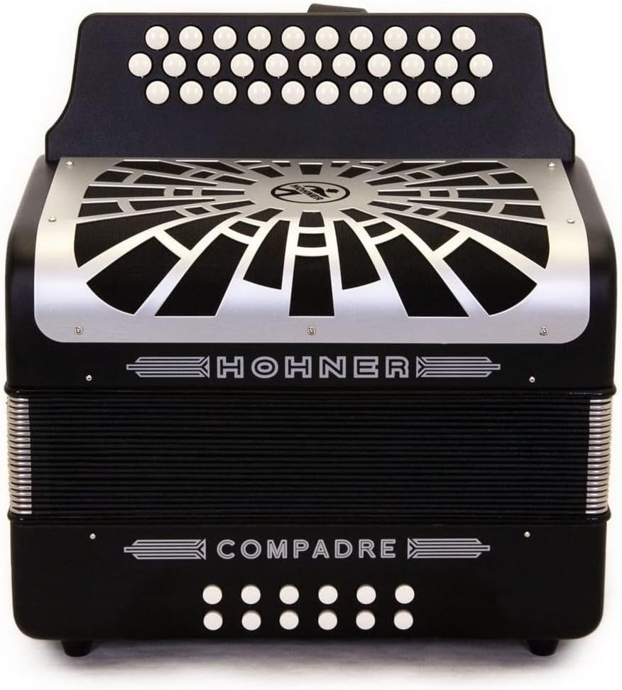 Hohner Compadre G/C/F 3-Row Diatonic Accordion - Black