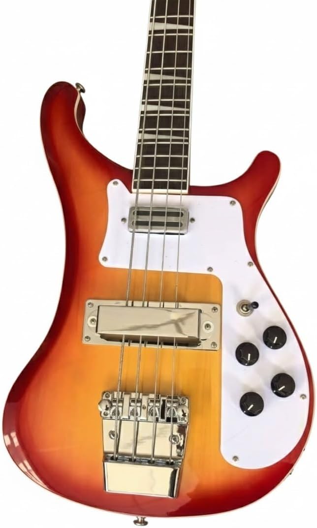 Electric Bass Guitar 4 String Professional Series - Solid Basswood Body & Rosewood Fretboard with Passive Pickups for Rock Metal(Brown)