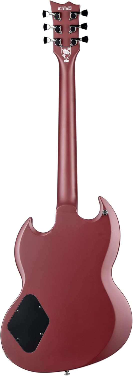 ESP 6 String LTD Lars Frederiksen Volsung Electric Guitar, Oxblood with Case, Right, (LVOLSUNGOXBS)