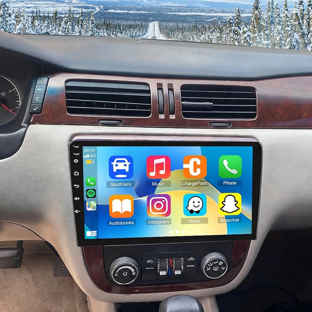 Android 14 Double Din Car Stereo Upgrade Radio for Chevrolet Impala 2006-2012,10in Touchscreen Support Carplay Android Auto RDS DSP SWC GPS WiFi BT Mirrorlink Mic Backup Camera-2+64G