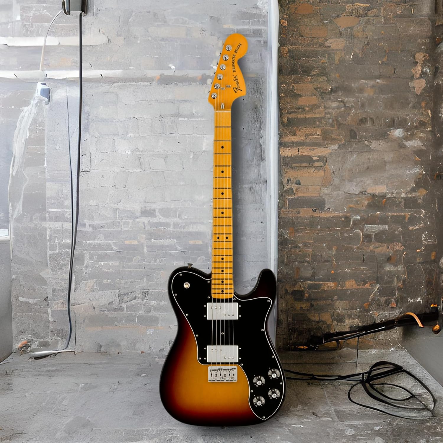 Fender American Vintage II 1975 Deluxe Telecaster Electric Guitar, 3-Color Sunburst, Maple Fingerboard