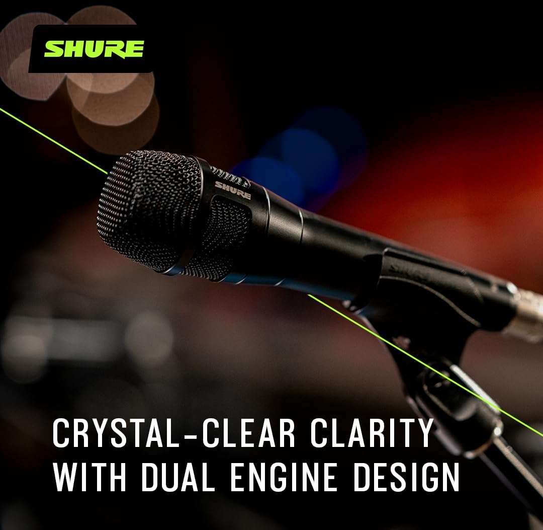 Shure Nexadyne 8/C - Professional Cardioid Dynamic Vocal Microphone with Dual-Engine Technology, Exceptional Signal Clarity, Reliability - for Live Performances and Studio Recordings