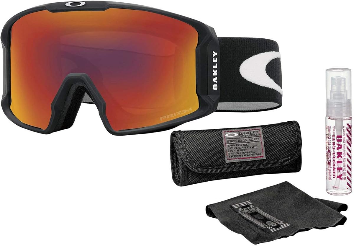 Oakley Line Miner Snow Goggle (Matte Black Frame/Prizm Torch Iridium Lens) with Lens Cleaning Kit