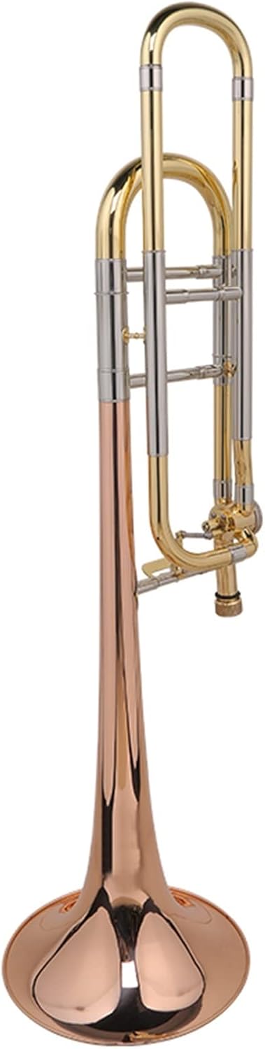 FLFL Student Trombone B Flat to F Brass Pull Tube Lacquered Gold Suitable for Examination Performance Band