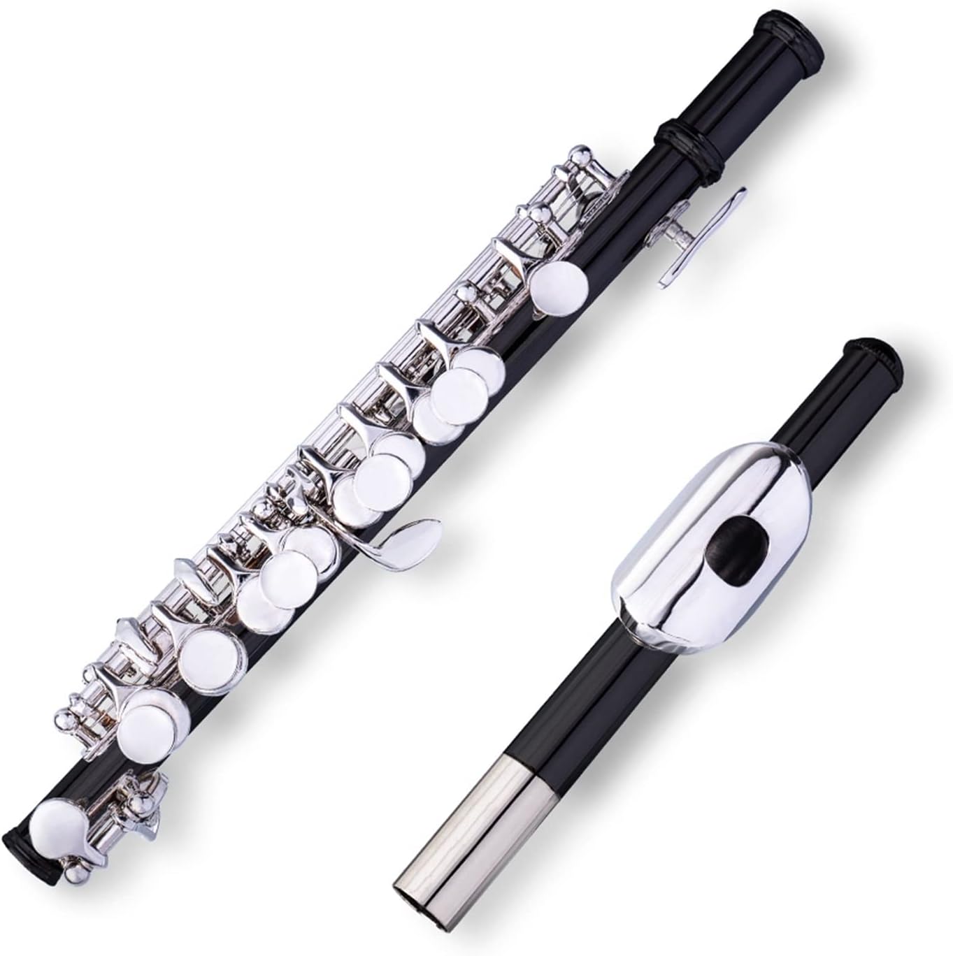 Flutes C Key Piccolo Cupronickel Flute Silver Plated W/Case Cloth and Gloves Woodwind Instrument