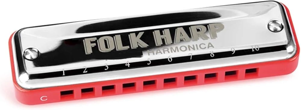 Harmonica Folk Harp Diatonic Harmonica 10 Holes Blues Mouth Organ ABS Comb Key C Brass Professional Musical Instruments (Color : Key of Ab)