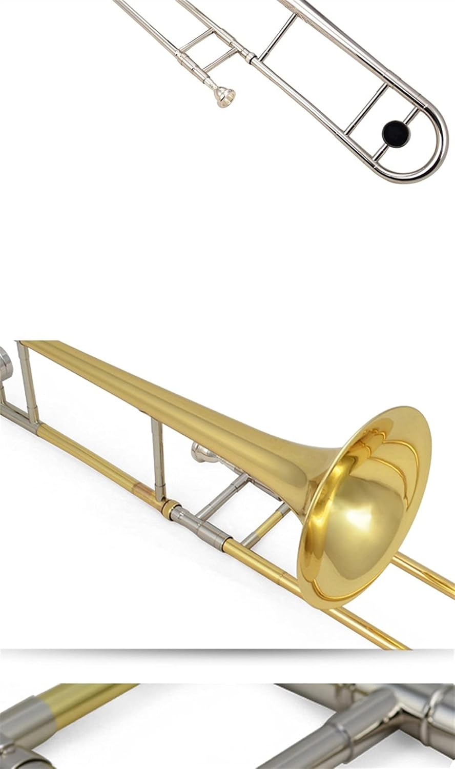 Standard Trombone Professional Tenor Trombone B Flat Tenor Trombone with The Mouthpiece with Case,Gloves, Gold Brass Wind Instruments Valve Trombone