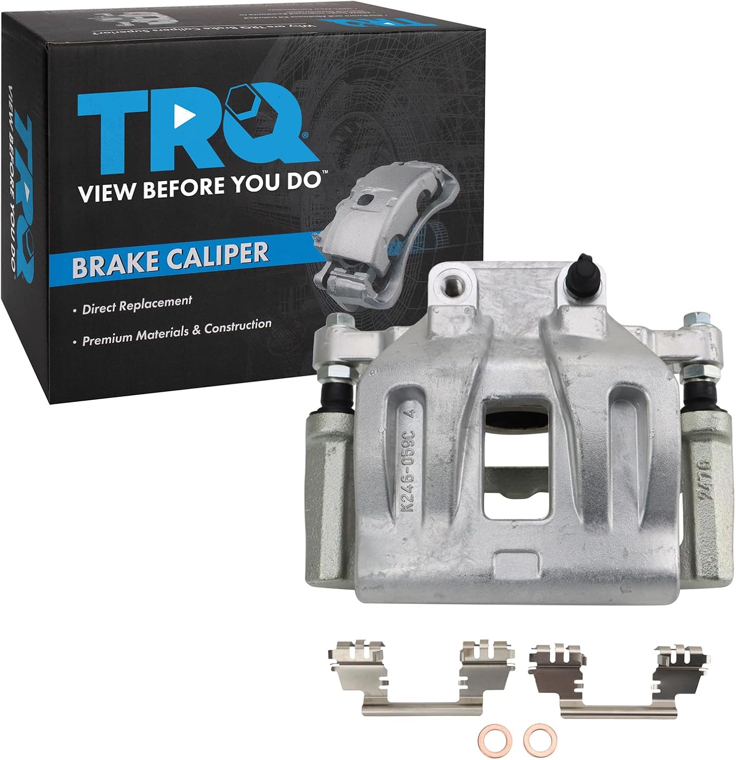 TRQ Front Right Brake Caliper w/Bracket Passenger Side Compatible with 2012-2021 Chrysler 300 2017-2021 Dodge Challenger Charger