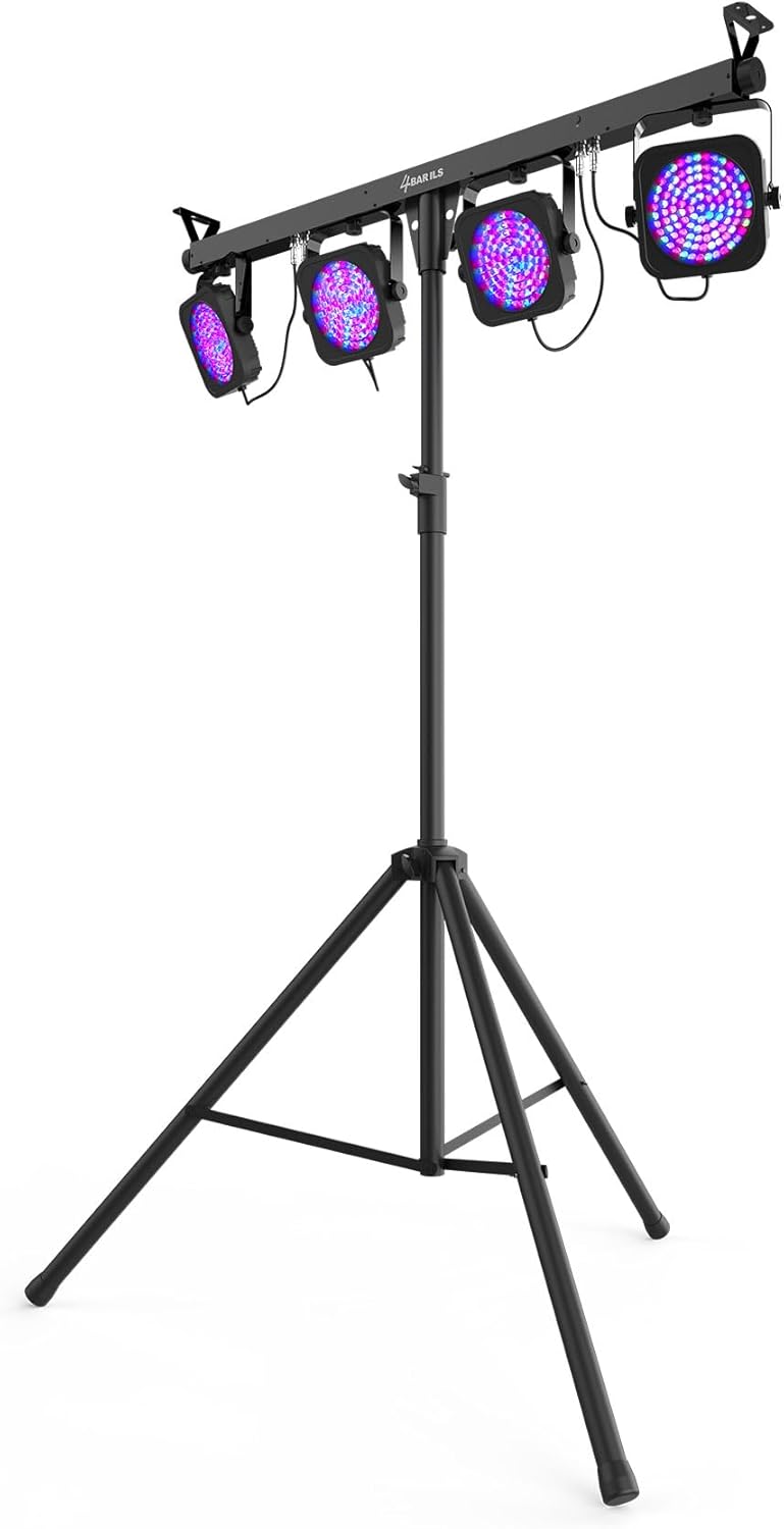 Audiosavings Bundle: (2) Chauvet DJ 4BAR ILS Wash Lighting System w/(4) Par Lights+Tripod+Footswitch+Bag