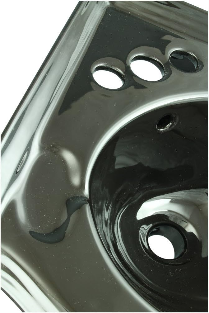 Black Corner Sink Wall Mount Centerset Bathroom Sink